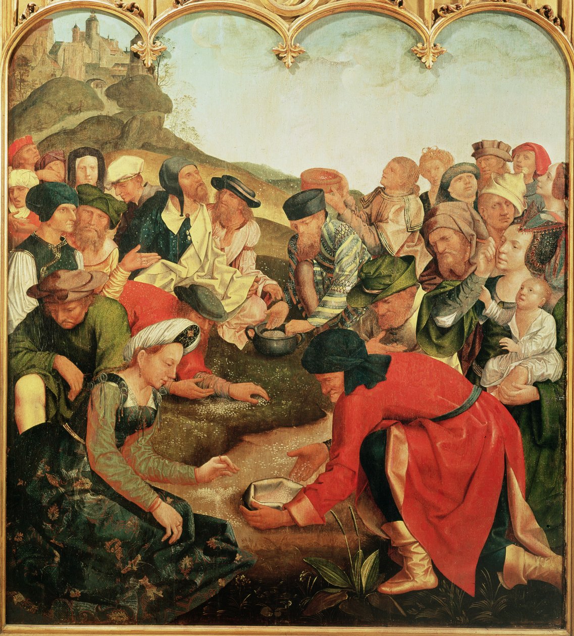 تجمع المن في الصحراء بواسطة سيد Evora Altarpiece