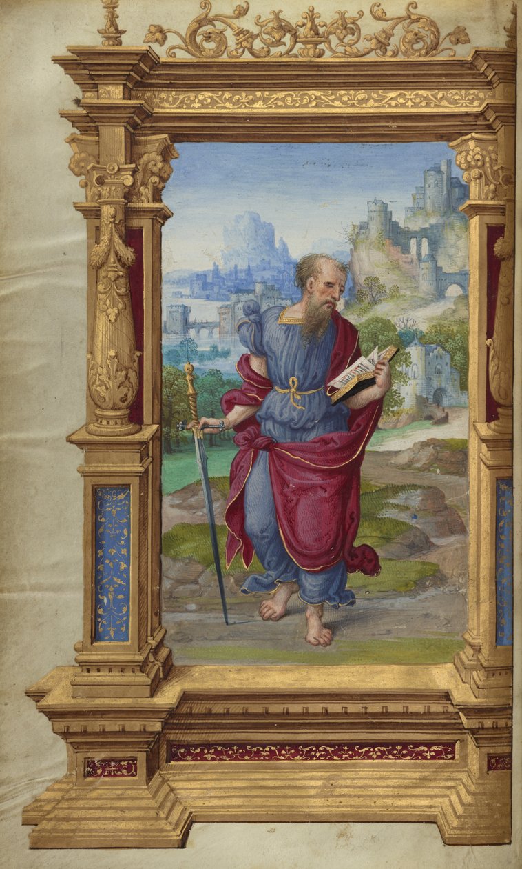 القديس بولس من رسائل جيتي ، c.1528-30 (ألوان تمبرا وطلاء ذهبي على الرق) بواسطة سيد رسائل جيتي