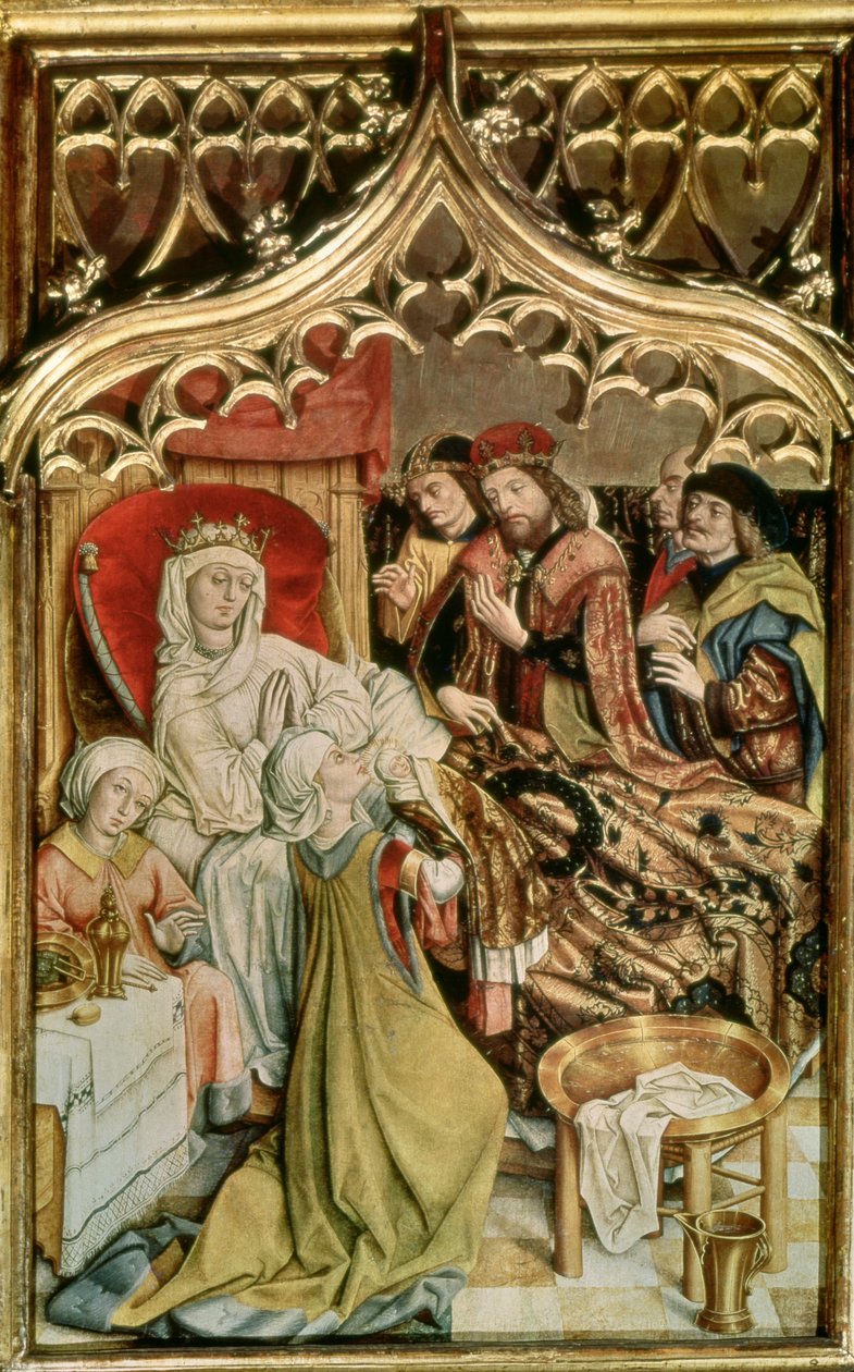 ال سانت إليزابيث Altarpiece ، تفاصيل تصور ولادة سانت إليزابيث (1207-31) 1474-77 (درجة الحرارة على اللوحة) بواسطة سيد أسطورة سانت إليزابيث