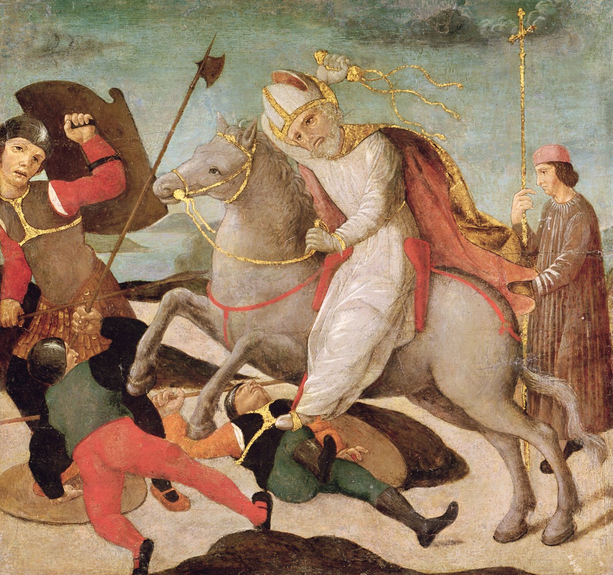 ظهور القديس أمبروز في معركة ميلانو ، ج .1495 بواسطة سيد بالا سفورزيسكا