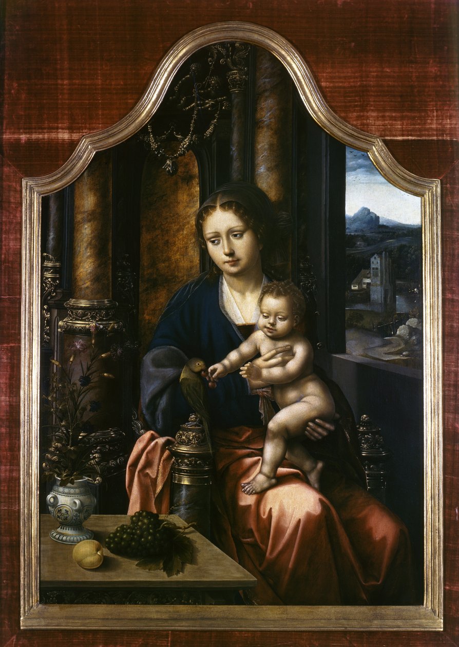 مادونا والطفل ، c.1520-30 بواسطة سيد الببغاء