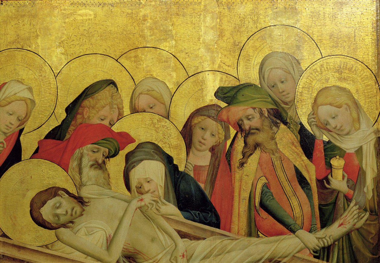 القبر ، لوحة من سانت توماس مذبح من كنيسة سانت جون ، هامبورغ ، بدأت في عام 1424 (درجة حرارة الزيت على اللوحة) (تفاصيل 144552) بواسطة سيد فرانك