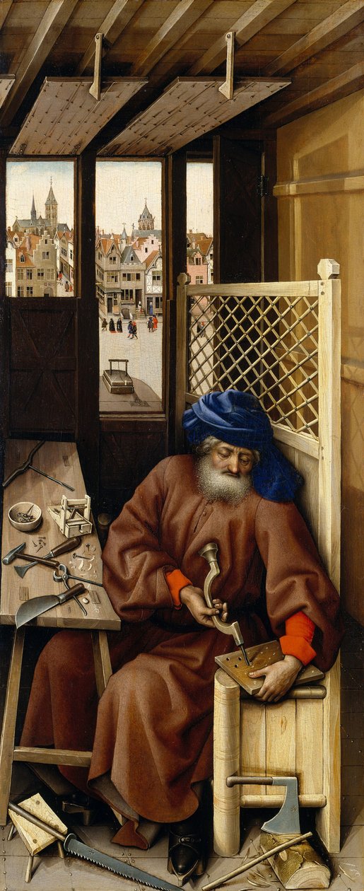 البشارة الثلاثية (Merode Altarpiece) ، c.1427-32 (زيت على خشب البلوط) بواسطة ماجستير في Flémalle