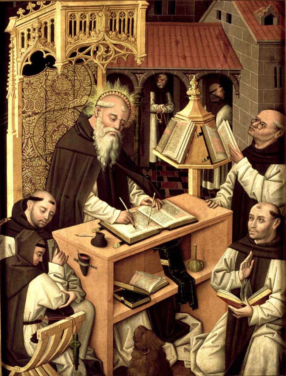 القديس جيروم في الكتاب ، حوالي 1485 بواسطة ماجستير في Monasterio de Santa María del Parral