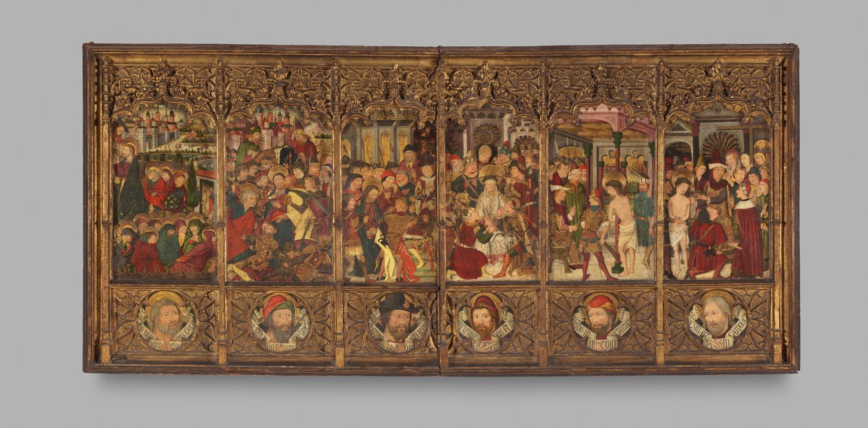 Altarpiece retablo مع مشاهد من العاطفة ، النصف الثاني من القرن الخامس عشر. بواسطة ماجستير في موراتا