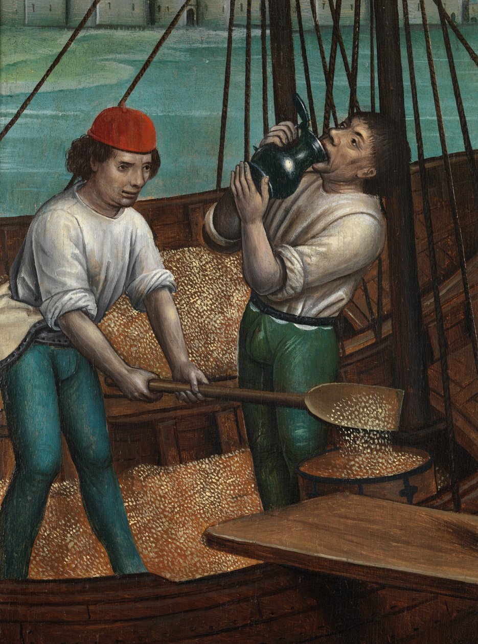 تفاصيل معجزة الحبوب ، من مذبح القديس نيكولاس ، حوالي 1486-93 (زيت على لوح) بواسطة سيد أسطورة سانت لوسي