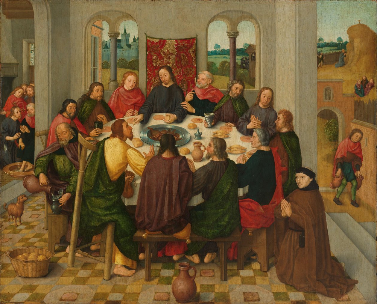 العشاء الأخير ، ج. 1485-1500 (زيت على اللوح) بواسطة سيد أمستردام موت العذراء