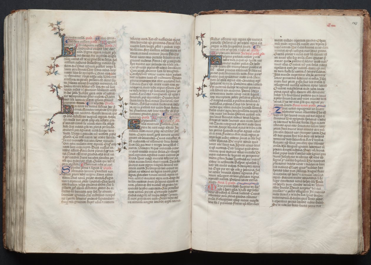 كتاب القداس جوتا: Fol. 144V ، نص ، ج. 1375. بواسطة سيد بوكيه