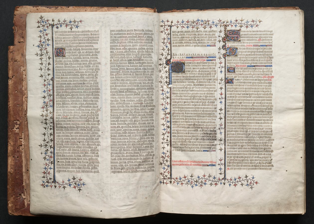 كتاب القداس جوتا: Fol. 2 و ، نص ، ج. 1375. بواسطة سيد بوكيه