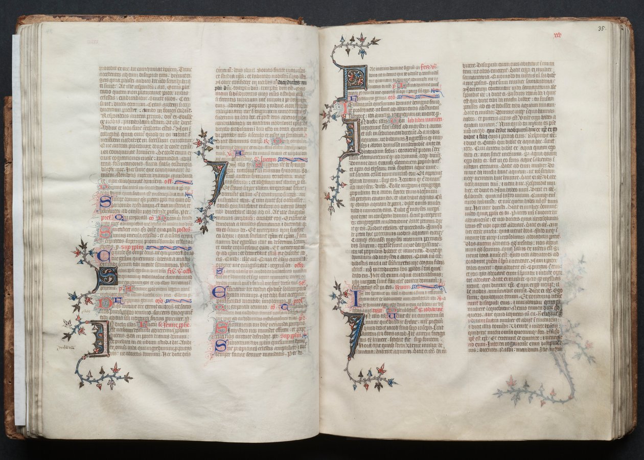 كتاب القداس جوتا: Fol. 34V ، نص ، ج. 1375. بواسطة سيد بوكيه