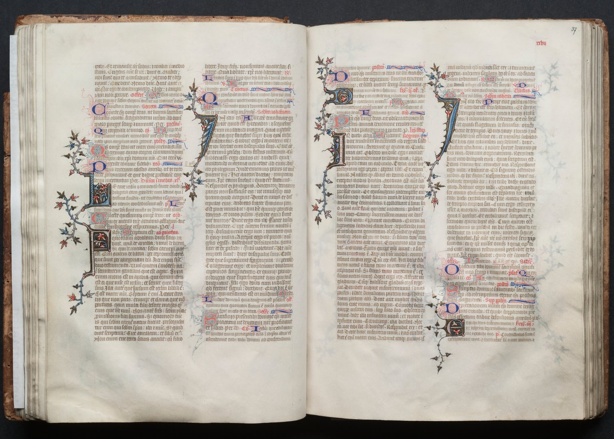 كتاب القداس جوتا: Fol. 36V ، نص ، ج. 1375. بواسطة سيد بوكيه
