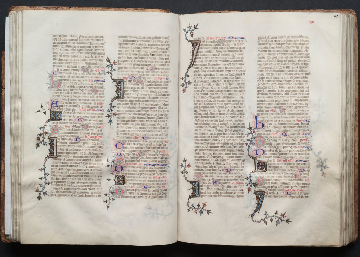 كتاب القداس جوتا: Fol. 40V ، نص ، ج. 1375. بواسطة سيد بوكيه