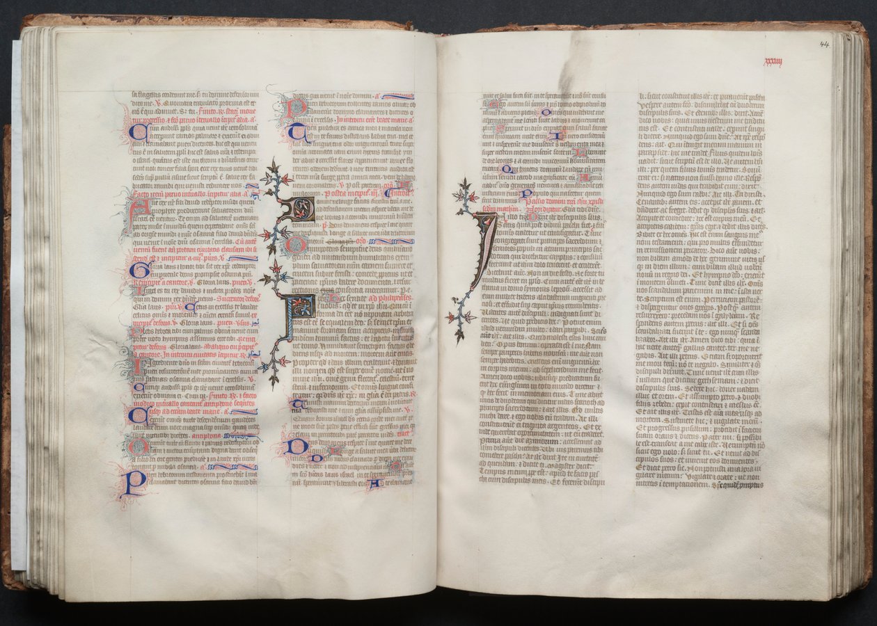 كتاب قداس جوتا: Fol. 44 و ، نص ، ج. 1375. بواسطة سيد بوكيه