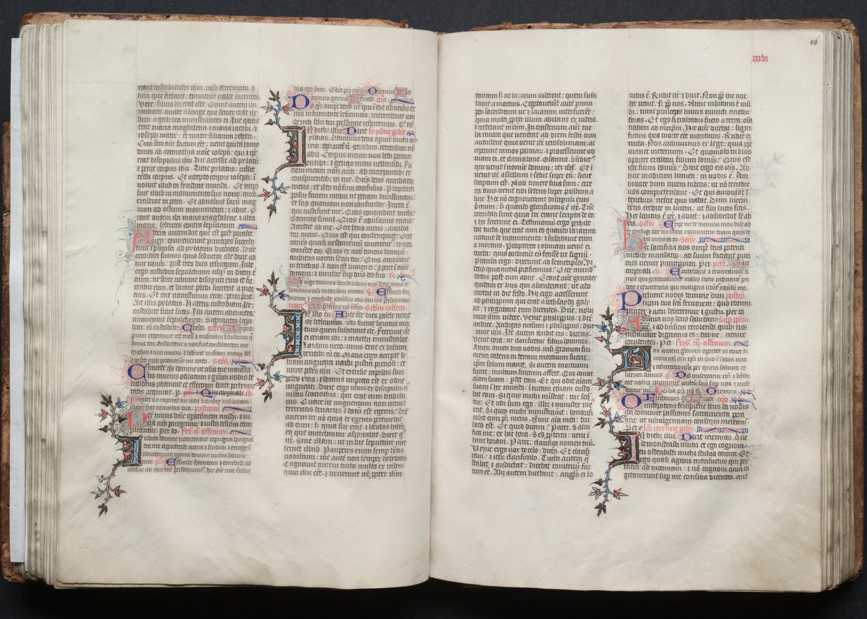 كتاب القداس جوتا: Fol. 45V ، نص ، ج. 1375. بواسطة سيد بوكيه