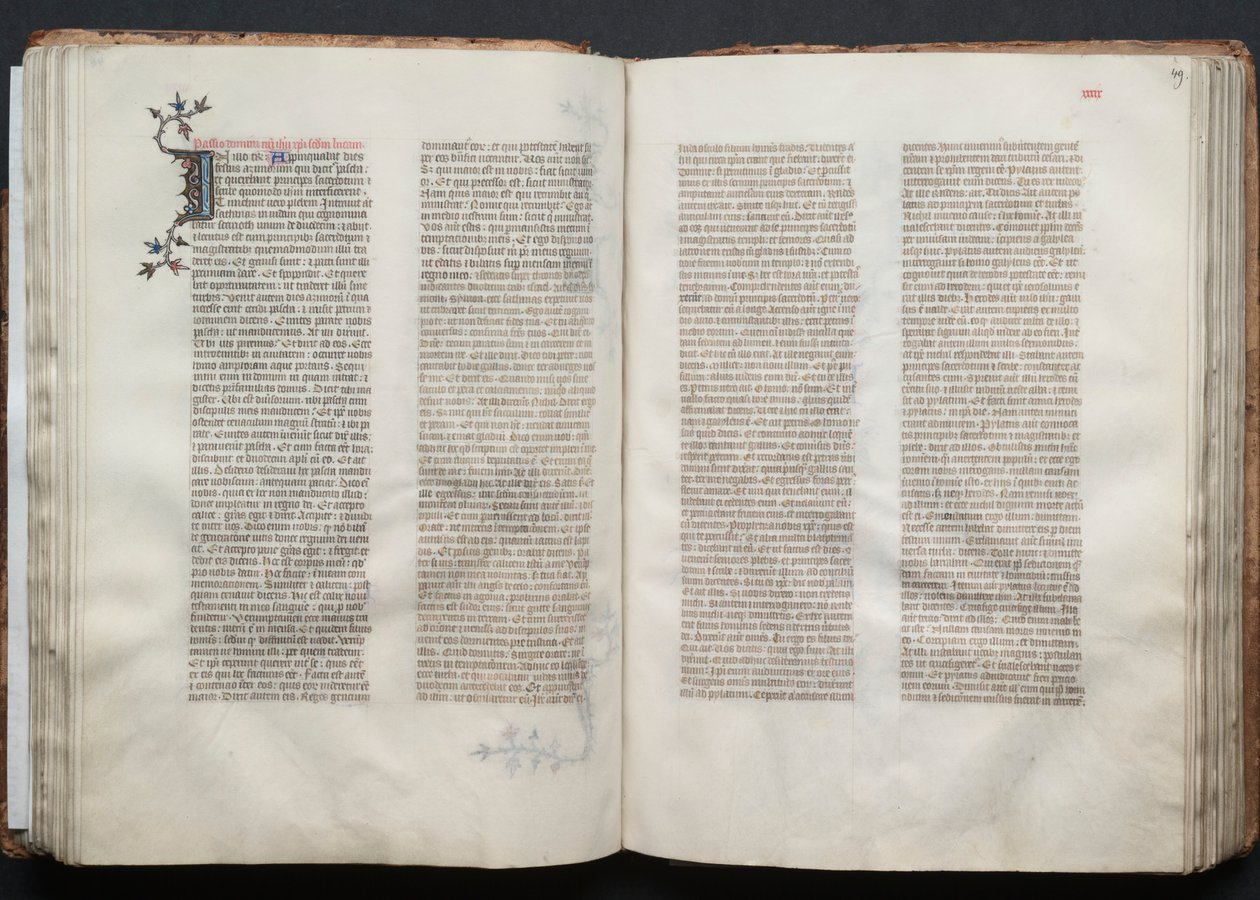 كتاب القداس جوتا: Fol. 49 و ، نص ، ج. 1375. بواسطة سيد بوكيه