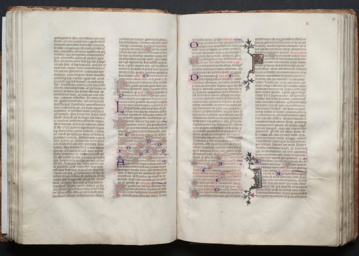 كتاب القداس جوتا: Fol. 49V ، نص ، ج. 1375. بواسطة سيد بوكيه
