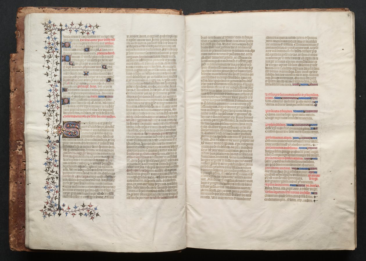 كتاب القداس جوتا: Fol. 4 و ، نص ، ج. 1375. بواسطة سيد بوكيه