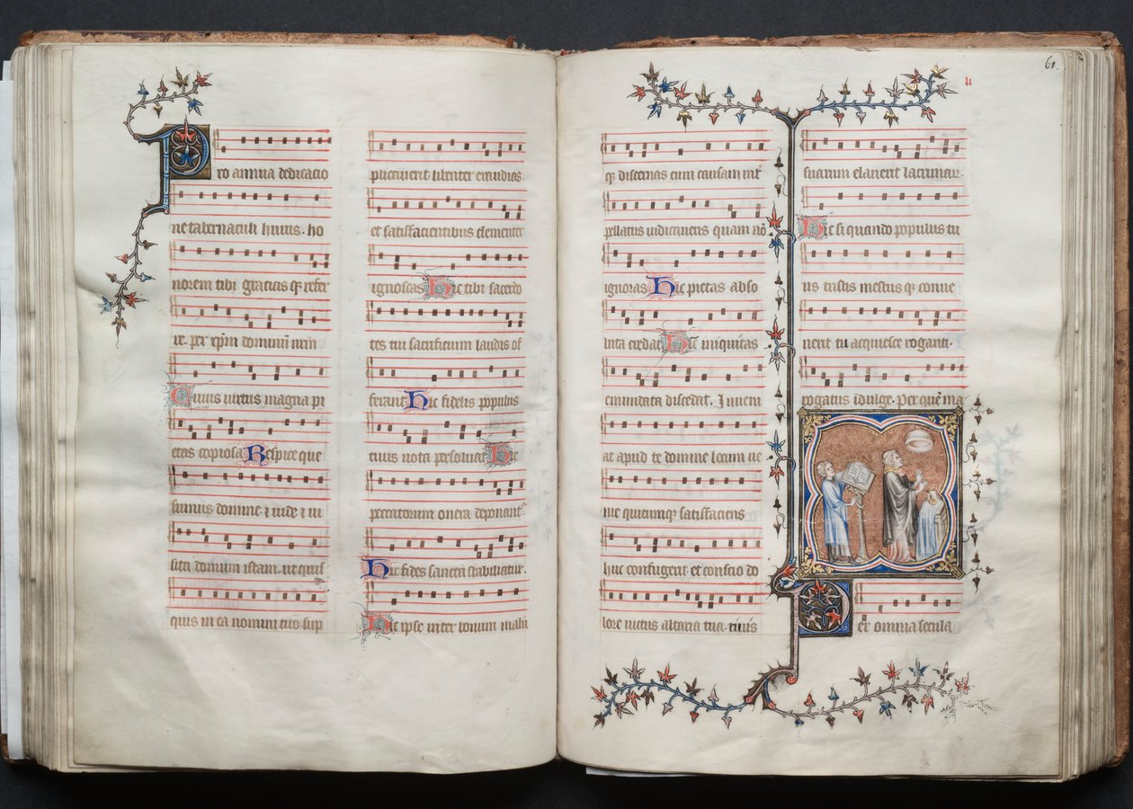 كتاب القداس جوتا: Fol. 60V ، نص ، ج. 1375. بواسطة سيد بوكيه