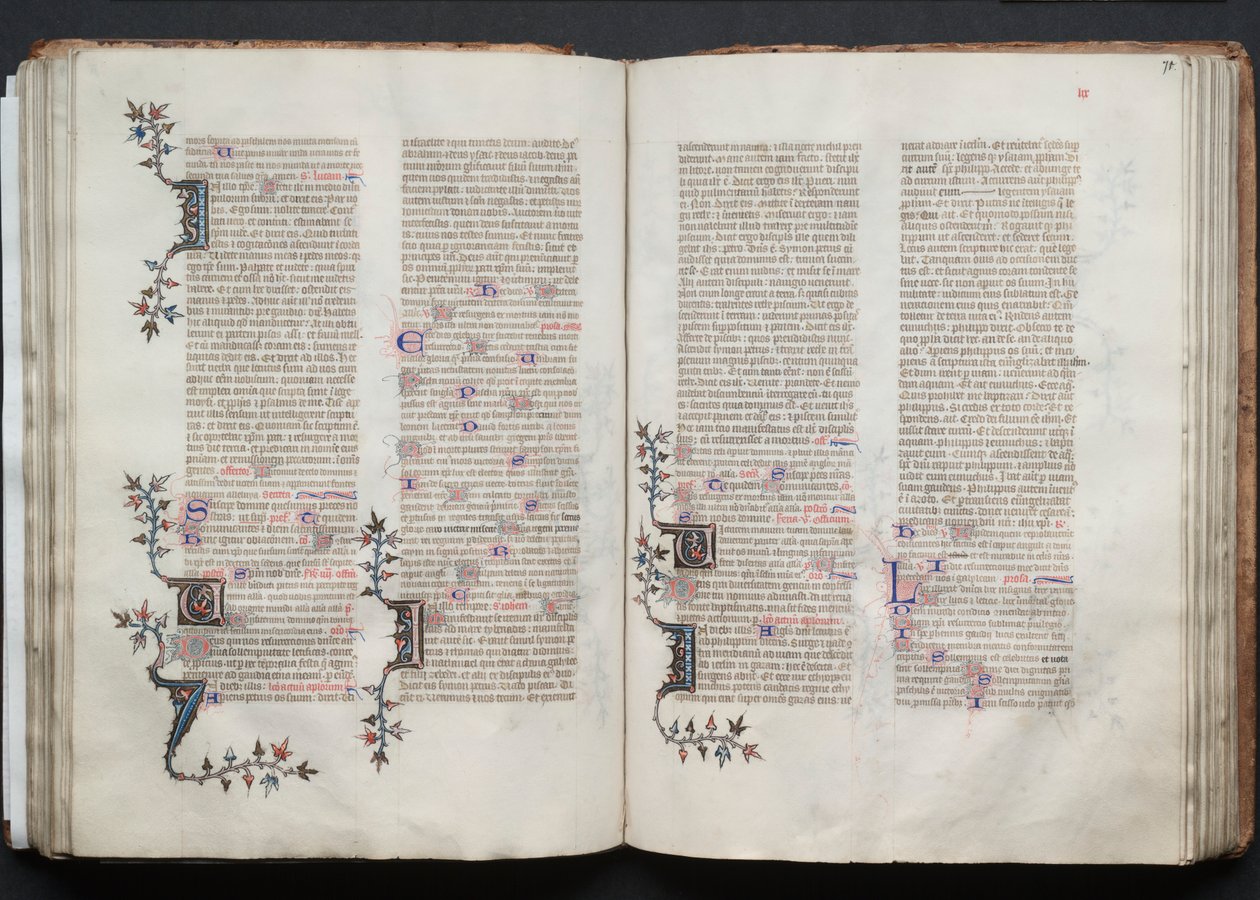 كتاب القداس جوتا: Fol. 71 و ، نص ، ج. 1375. بواسطة سيد بوكيه