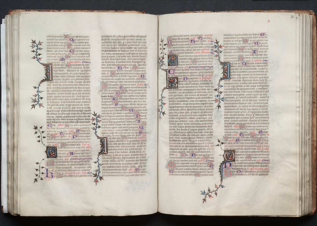 كتاب القداس جوتا: Fol. 71V ، نص ، ج. 1375. بواسطة سيد بوكيه