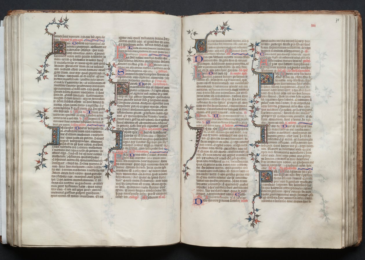 كتاب القداس جوتا: Fol. 75 و ، نص ، ج. 1375. بواسطة سيد بوكيه
