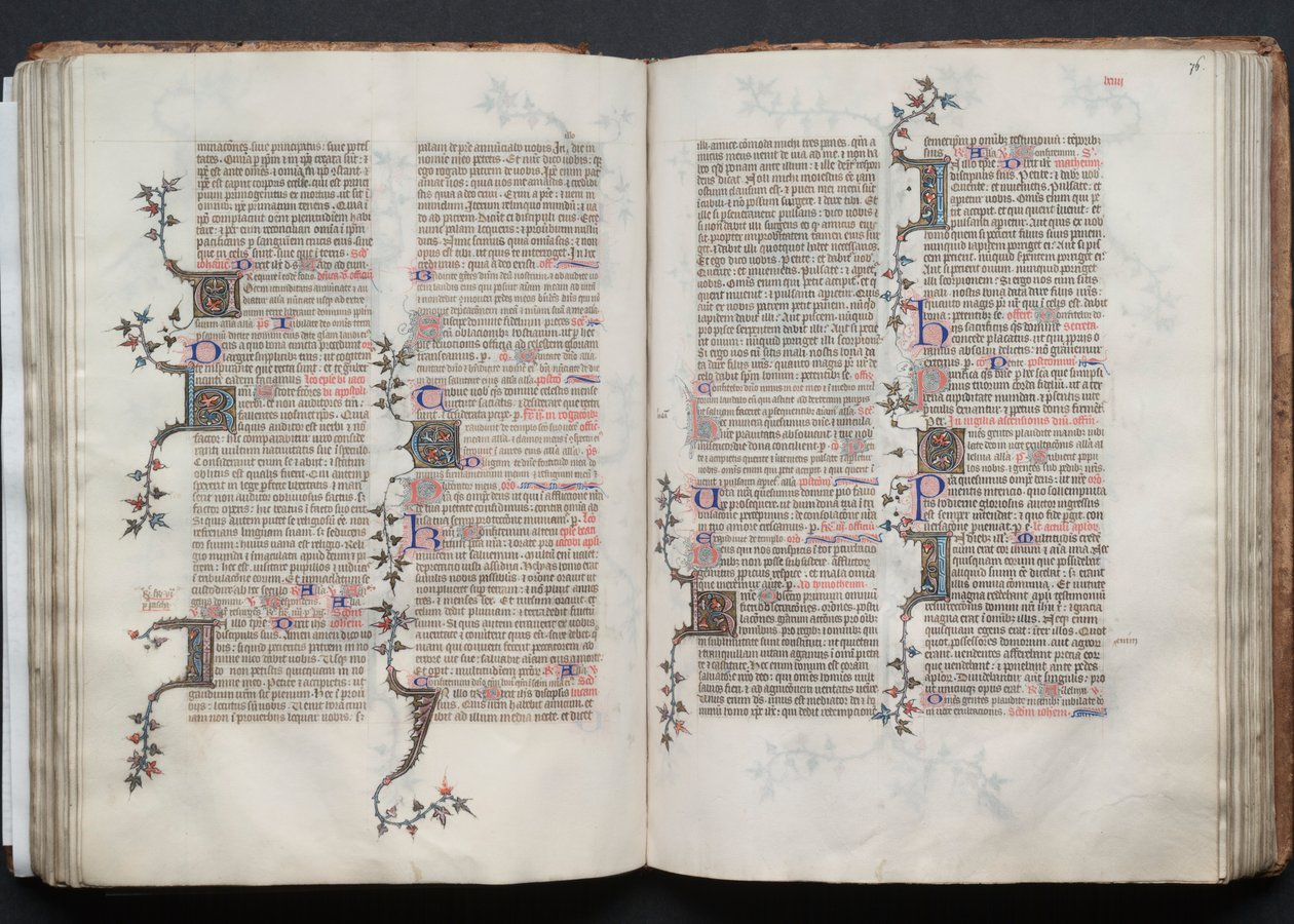 كتاب القداس جوتا: Fol. 76 و نص ، ج. 1375. بواسطة سيد بوكيه