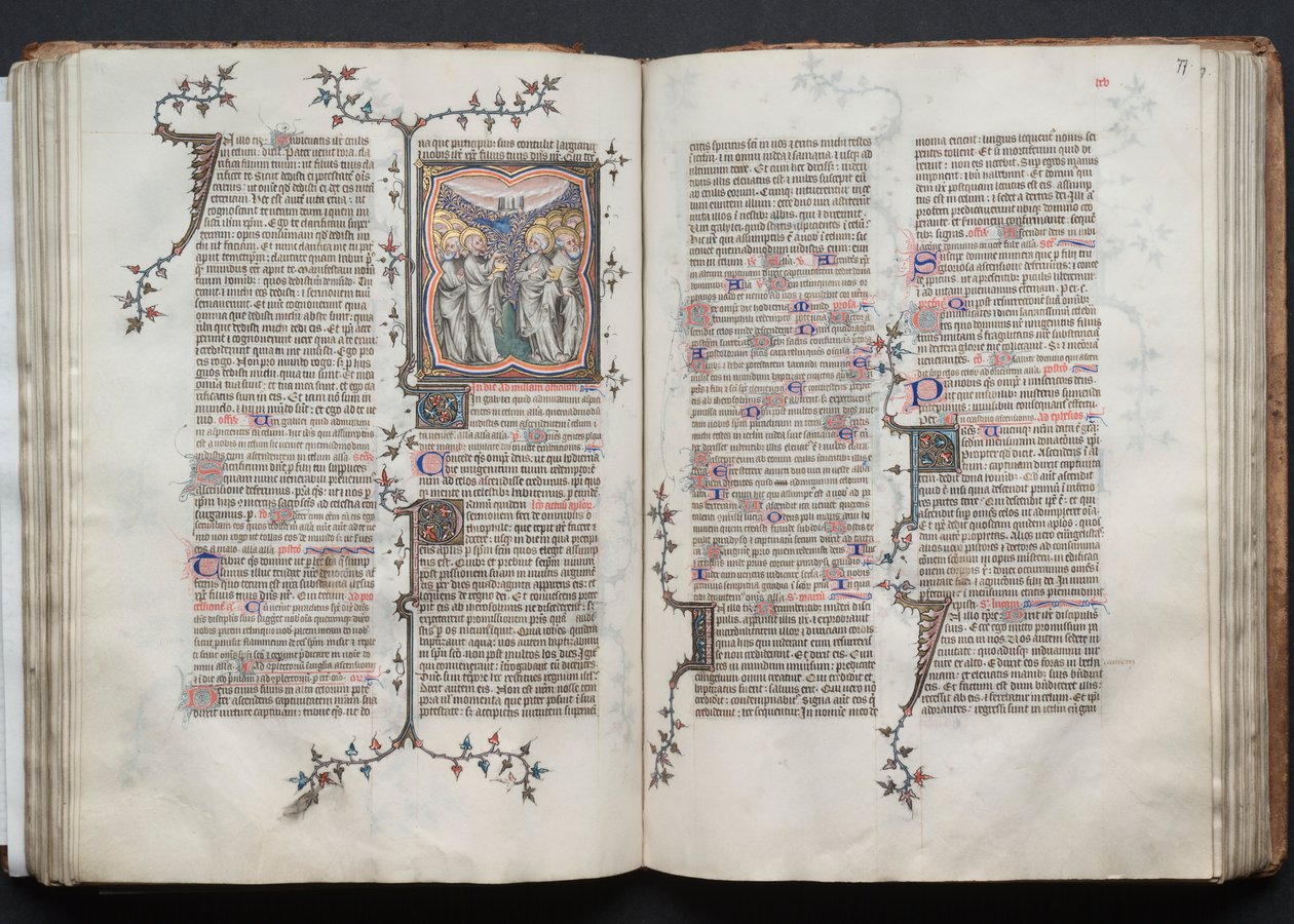 كتاب القداس جوتا: Fol. 76 ظ ، الصعود ، ج. 1375. بواسطة سيد بوكيه