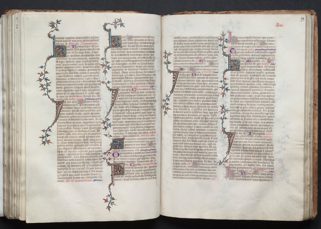 كتاب القداس جوتا: Fol. 98V ، نص ، ج. 1375. بواسطة سيد بوكيه