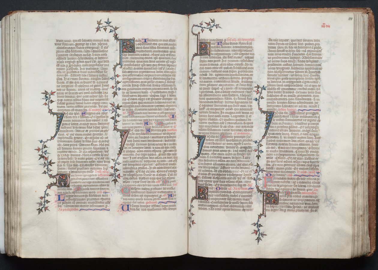 كتاب القداس جوتا: Fol. 99v ، نص ، ج. 1375. بواسطة سيد بوكيه