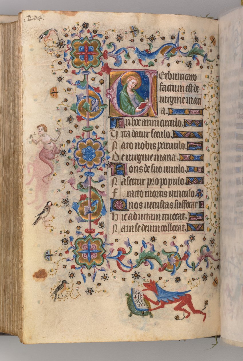 ساعات شارل النبيل ، ملك نافار 1361-1425: fol. 102v ، نص ، ج. 1405. بواسطة ماجستير في الأحرف الأولى وشركاء بروكسل