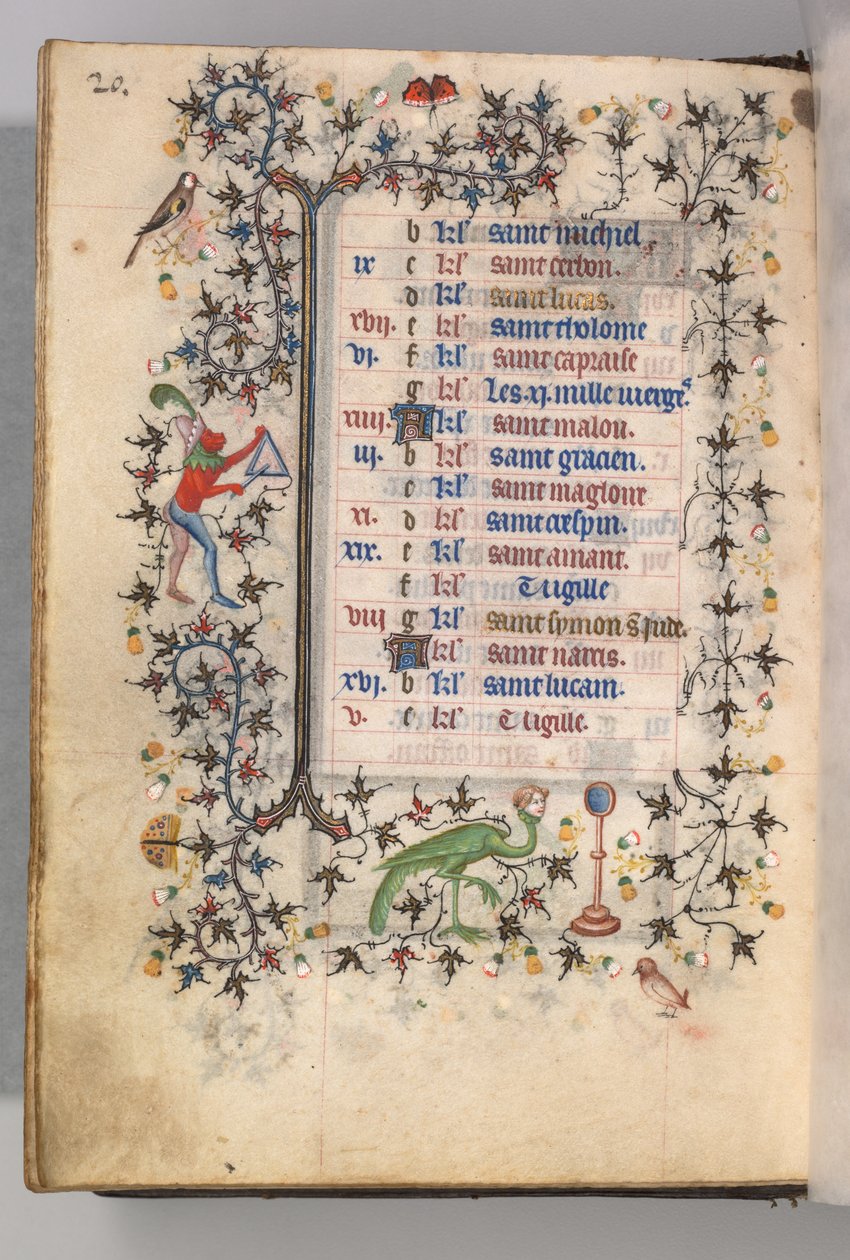 ساعات شارل النبيل ، ملك نافار 1361-1425: fol. 10v ، أكتوبر ، ج. 1405. بواسطة ماجستير في الأحرف الأولى وشركاء بروكسل