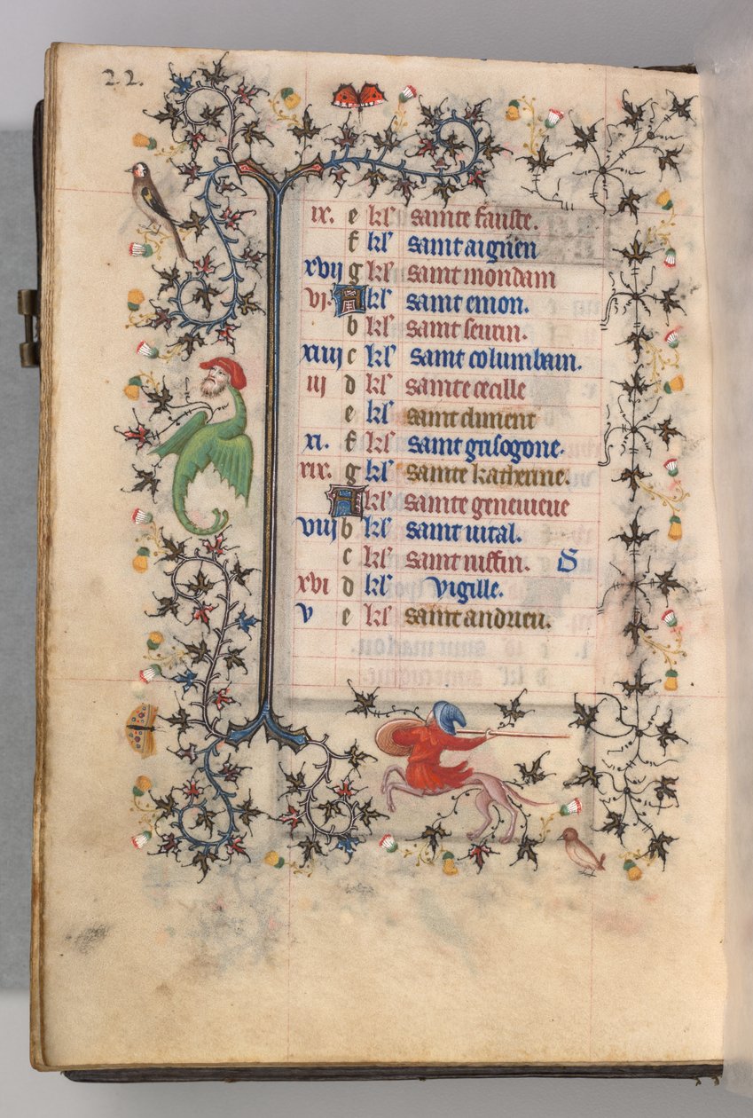 ساعات شارل النبيل ، ملك نافار 1361-1425: fol. 11v ، نوفمبر ، ج. 1405. بواسطة ماجستير في الأحرف الأولى وشركاء بروكسل