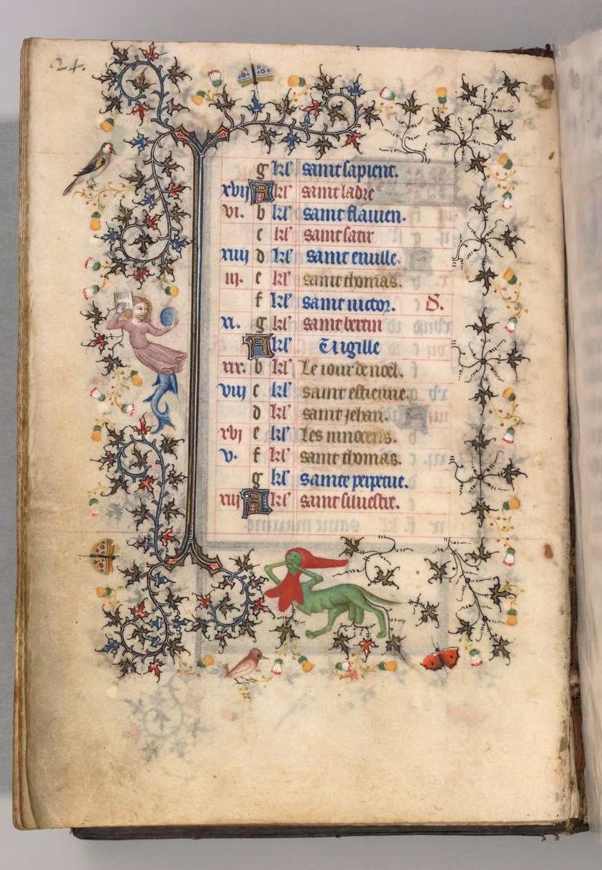 ساعات شارل النبيل ، ملك نافار 1361-1425: fol. 12v ، ديسمبر ، ج. 1405. بواسطة ماجستير في الأحرف الأولى وشركاء بروكسل
