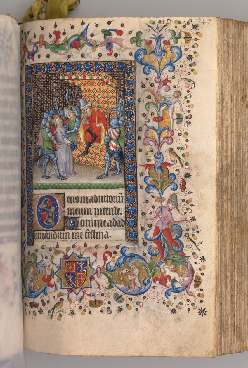 ساعات شارل النبيل ، ملك نافار 1361-1425: fol. 169 و ، المسيح قبل بيلاطس ، ج. 1405. بواسطة ماجستير في الأحرف الأولى وشركاء بروكسل