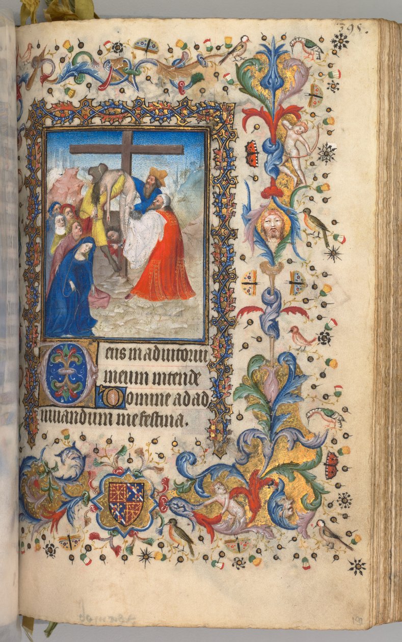 ساعات شارل النبيل ، ملك نافار 1361-1425: fol. 192 و ، أصل من الصليب ، ج. 1405. بواسطة ماجستير في الأحرف الأولى وشركاء بروكسل