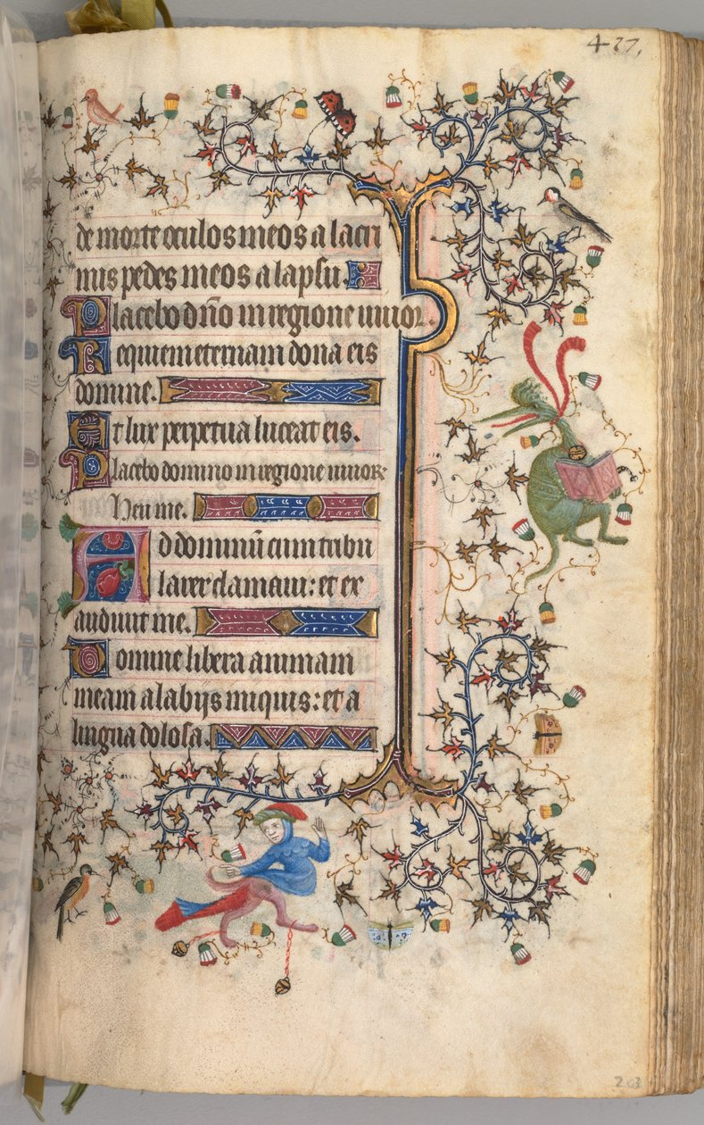 ساعات شارل النبيل ، ملك نافار 1361-1425: fol. 203 و ، نص ، ج. 1405. بواسطة ماجستير في الأحرف الأولى وشركاء بروكسل
