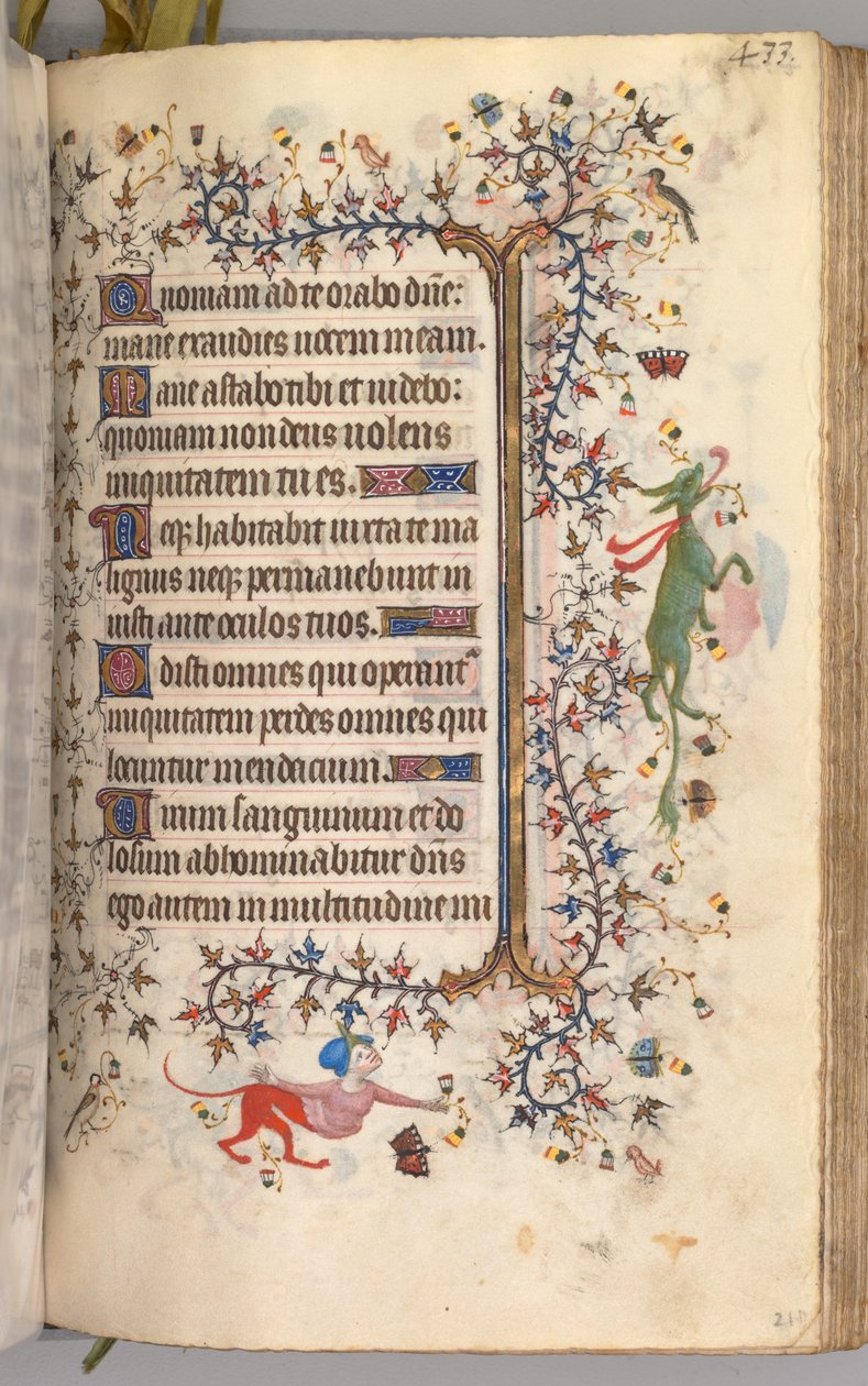 ساعات شارل النبيل ، ملك نافار 1361-1425: fol. 211 و ، نص ، ج. 1405. بواسطة ماجستير في الأحرف الأولى وشركاء بروكسل