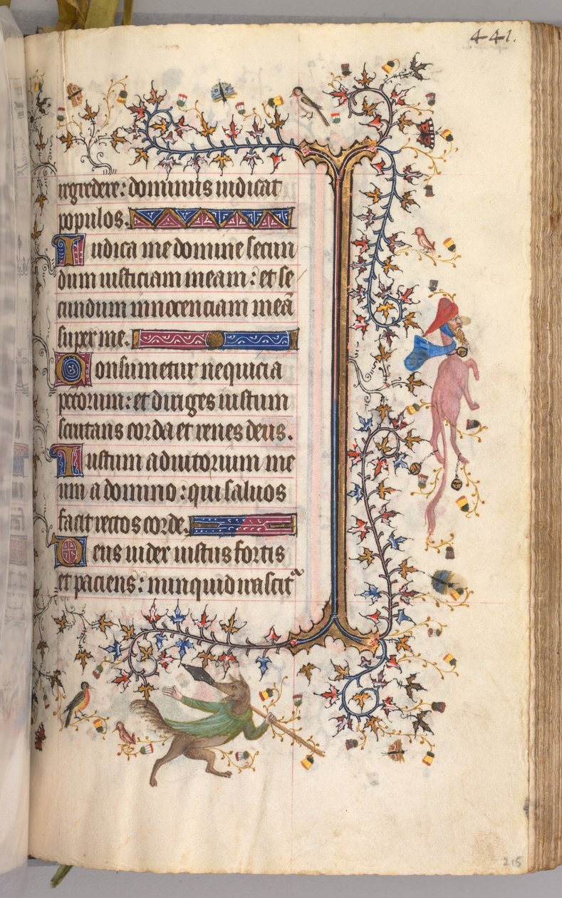 ساعات شارل النبيل ، ملك نافار 1361-1425: fol. 215 و ، نص ، ج. 1405. بواسطة ماجستير في الأحرف الأولى وشركاء بروكسل