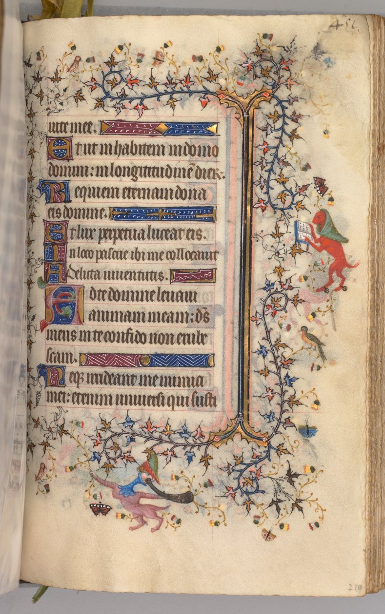 ساعات شارل النبيل ، ملك نافار 1361-1425: fol. 220 و ، نص ، ج. 1405. بواسطة ماجستير في الأحرف الأولى وشركاء بروكسل