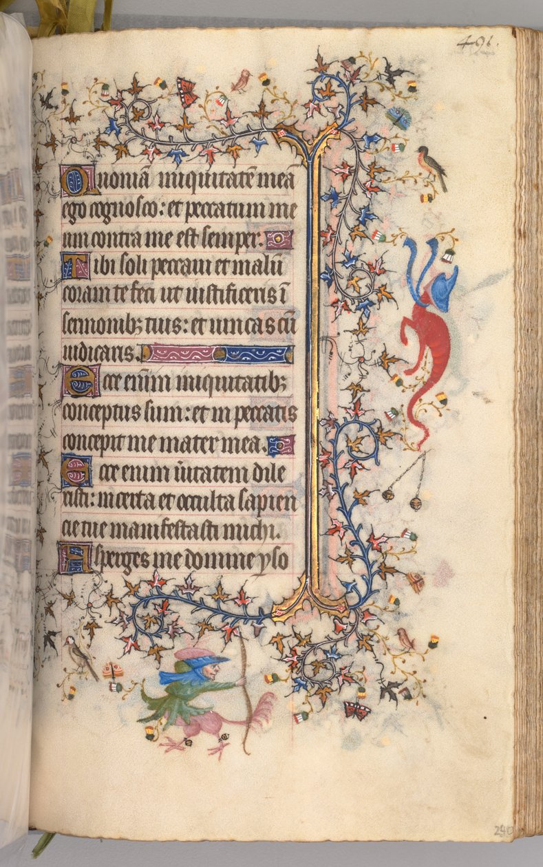 ساعات شارل النبيل ، ملك نافار 1361-1425: fol. 240 و ، نص ، ج. 1405. بواسطة ماجستير في الأحرف الأولى وشركاء بروكسل