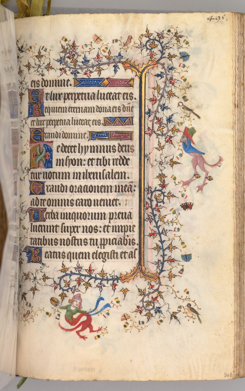 ساعات شارل النبيل ، ملك نافار 1361-1425: fol. 242 و ، نص ، ج. 1405. بواسطة ماجستير في الأحرف الأولى وشركاء بروكسل