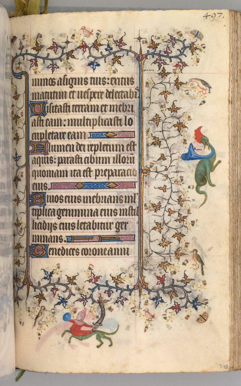 ساعات شارل النبيل ، ملك نافار 1361-1425: fol. 243 و ، نص ، ج. 1405. بواسطة ماجستير في الأحرف الأولى وشركاء بروكسل