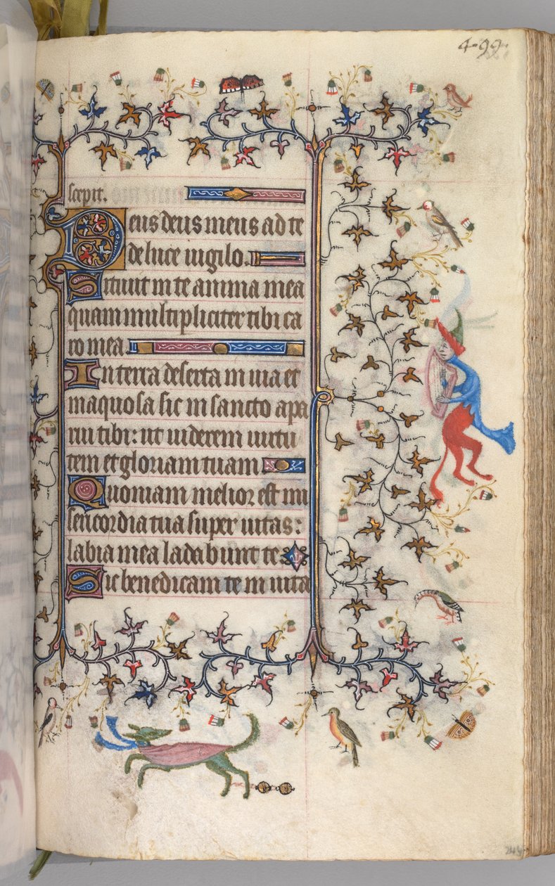ساعات شارل النبيل ، ملك نافار 1361-1425: fol. 244 و ، نص ، ج. 1405. بواسطة ماجستير في الأحرف الأولى وشركاء بروكسل