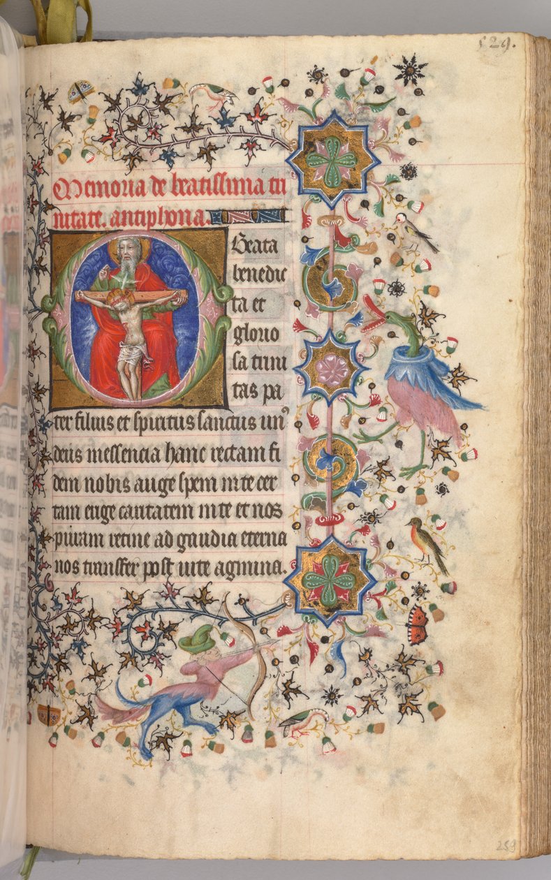 ساعات شارل النبيل ، ملك نافار 1361-1425: fol. 259 و ، الثالوث ، ج. 1405. بواسطة ماجستير في الأحرف الأولى وشركاء بروكسل