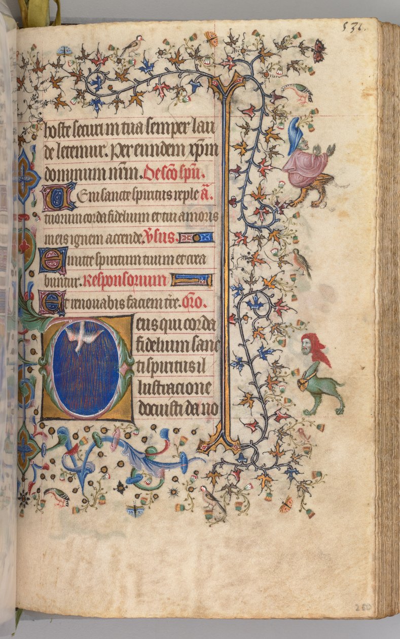 ساعات شارل النبيل ، ملك نافار 1361-1425: fol. 260 و ، الروح القدس ، ج. 1405. بواسطة ماجستير في الأحرف الأولى وشركاء بروكسل