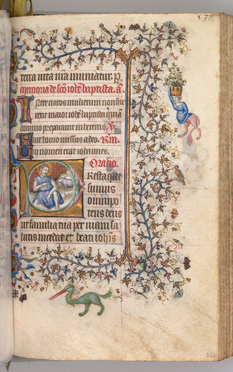 ساعات شارل النبيل ، ملك نافار 1361-1425: fol. 260 فولت ، القديس يوحنا المعمدان ، ج. 1405. بواسطة ماجستير في الأحرف الأولى وشركاء بروكسل