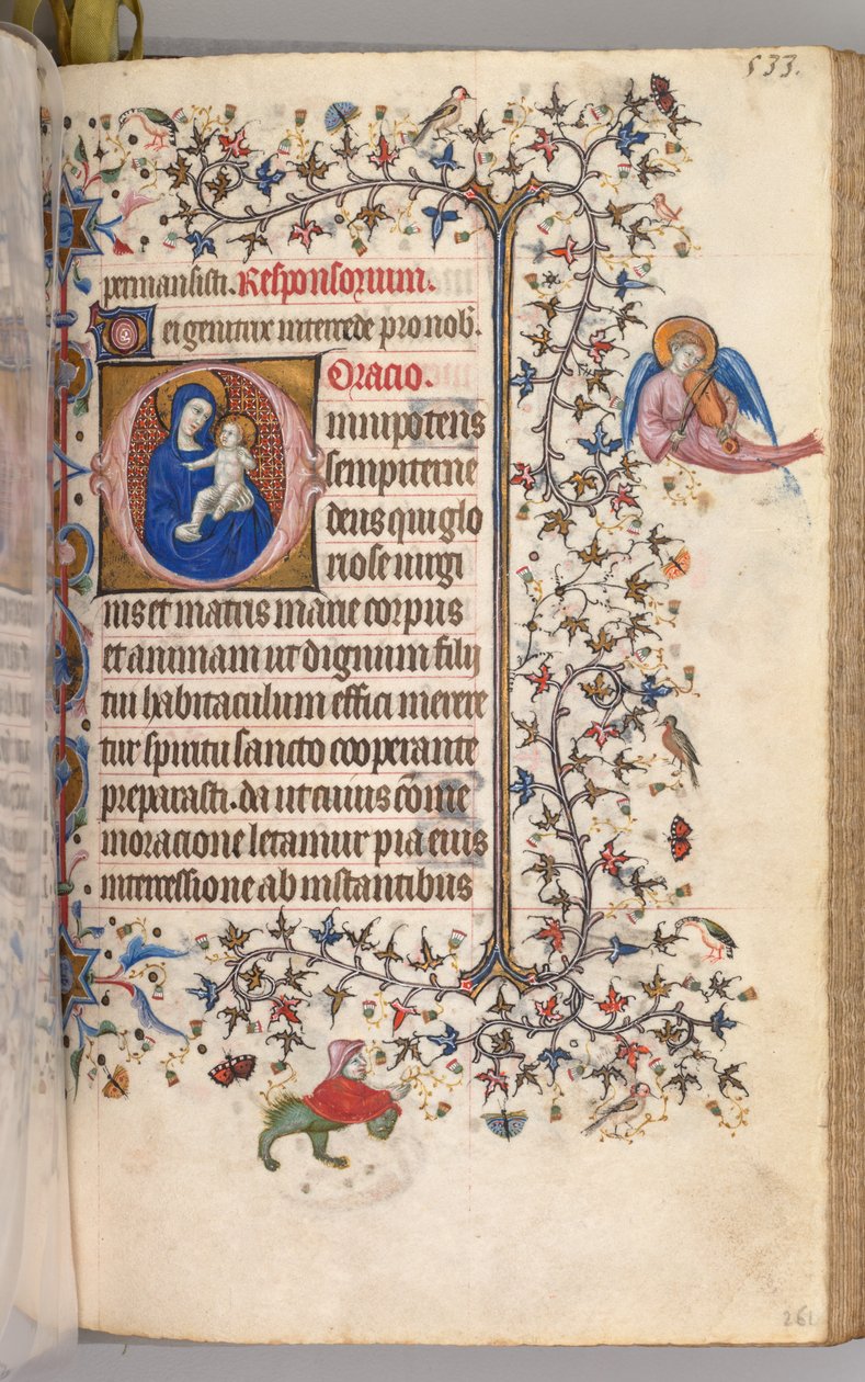 ساعات شارل النبيل ، ملك نافار 1361-1425: fol. 261 و ، العذراء والطفل ، ج. 1405. بواسطة ماجستير في الأحرف الأولى وشركاء بروكسل