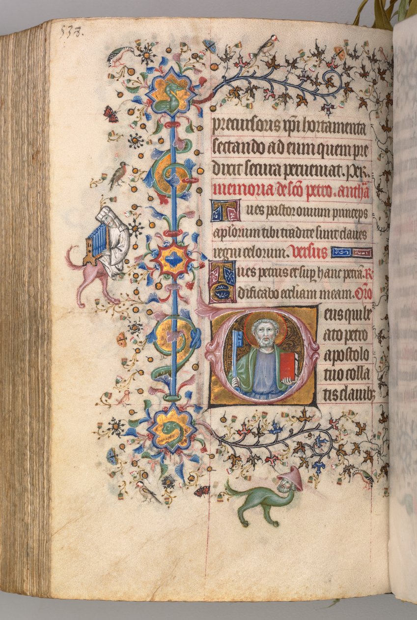 ساعات شارل النبيل ، ملك نافار 1361-1425: fol. 263 و ، القديس بطرس ، ج. 1405. بواسطة ماجستير في الأحرف الأولى وشركاء بروكسل