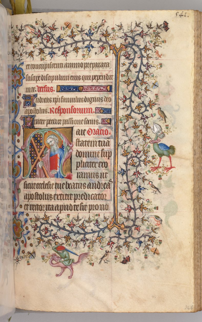 ساعات شارل النبيل ، ملك نافار 1361-1425: fol. 265 و ، سانت أندرو ، ج. 1405. بواسطة ماجستير في الأحرف الأولى وشركاء بروكسل