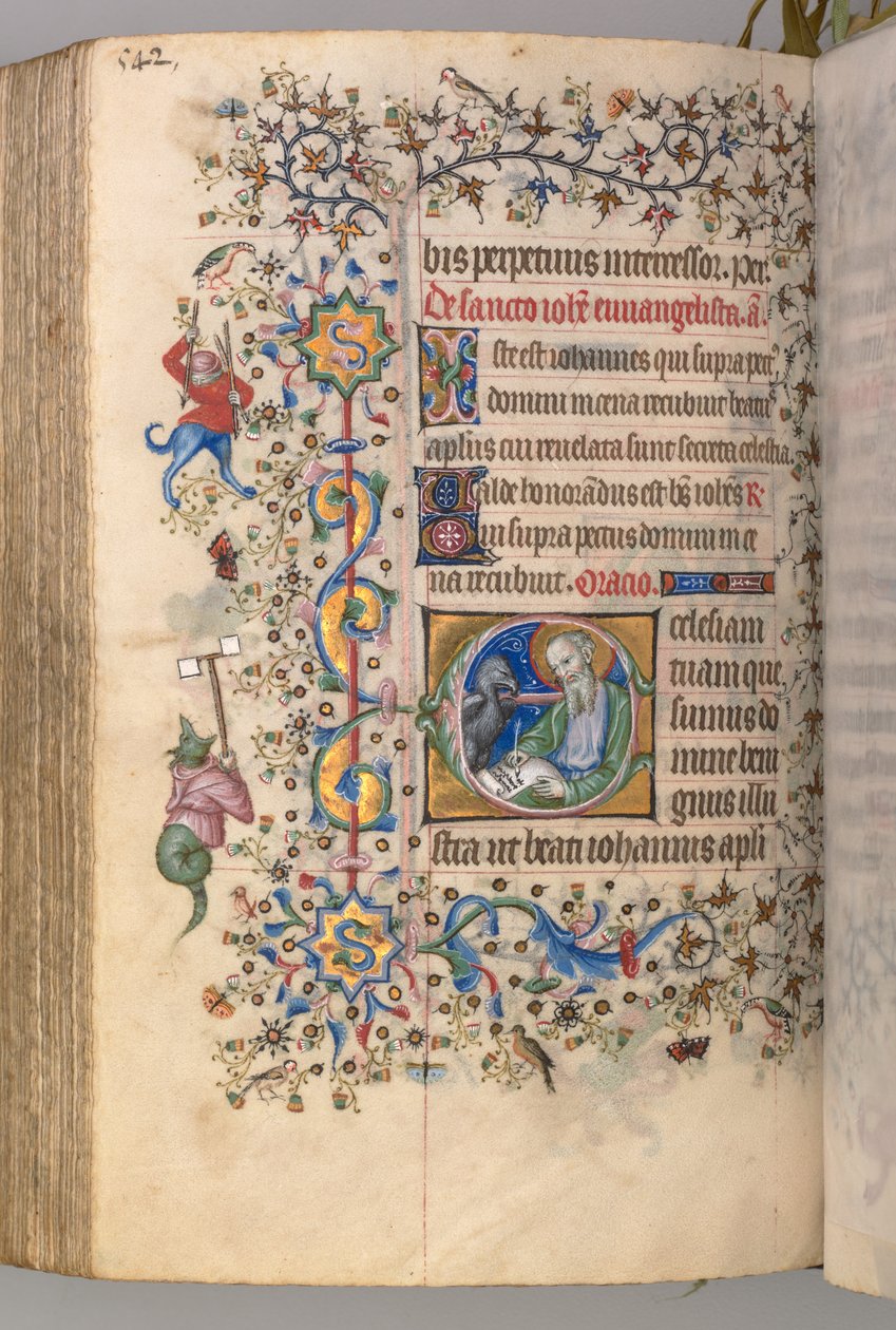 ساعات شارل النبيل ، ملك نافار 1361-1425: fol. 265v ، القديس يوحنا الإنجيلي ، ج. 1405 بواسطة ماجستير في الأحرف الأولى وشركاء بروكسل